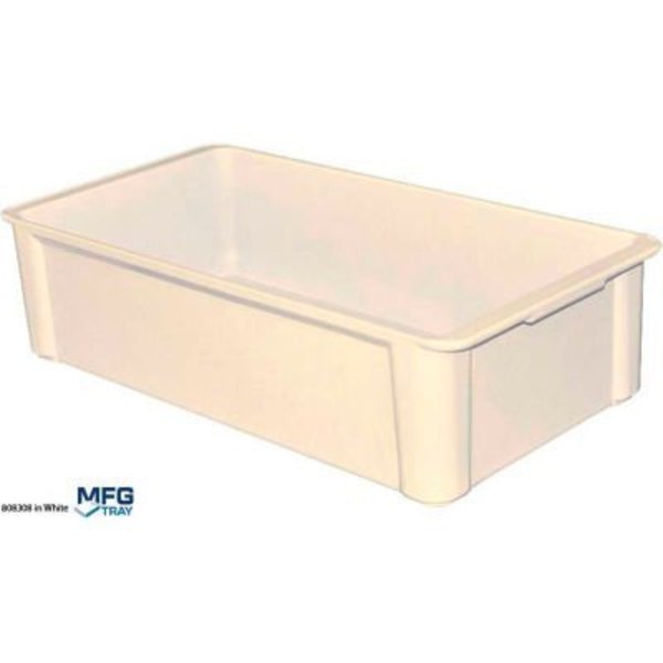 Mfg Tray Molded Fiberglass Toteline Stacking Tote 808308 - 22-3/8"L x 12"W x 6"H, White 8083085269